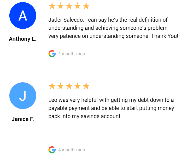 TurboDebt Google Reviews